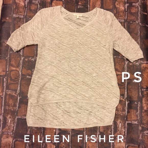Eileen Fisher Tops - Eileen Fisher short sleeve linen open weave top